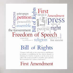 Affiches Droits du premier amendement - Liberté d'expressio