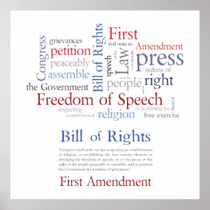 Affiches Droits du premier amendement - Liberté d'expressio