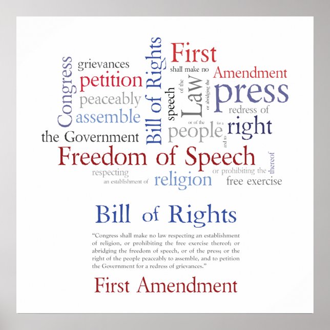 Affiches Droits du premier amendement - Liberté d'expressio (Devant)