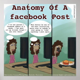 Affiches Drôle Anatomie D'un Message Facebook