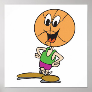 Affiches drôle de personnage de basket