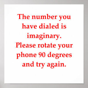 Affiches drôle de plaisanterie mathématique