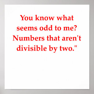 Affiches drôle de plaisanterie mathématique