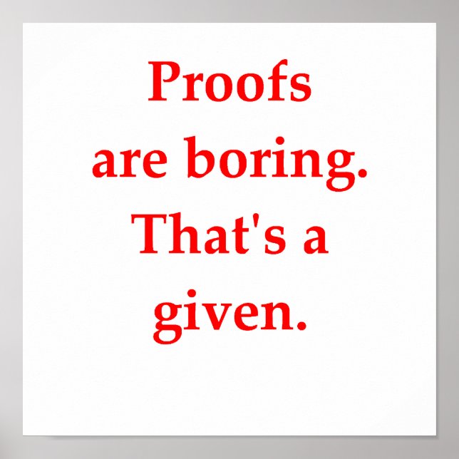 Affiches drôle de plaisanterie mathématique (Devant)