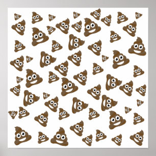 Affiches Drôle mignon Poop Emoji Motif
