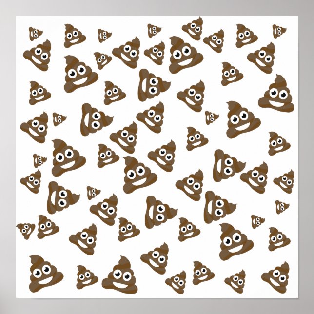Affiches Drôle mignon Poop Emoji Motif (Devant)