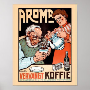 Affiches Drôle publicité vintage de remplacement de café né