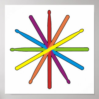 Affiches Drum Stick Color Star