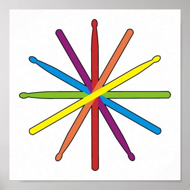 Affiches Drum Stick Color Star (Devant)