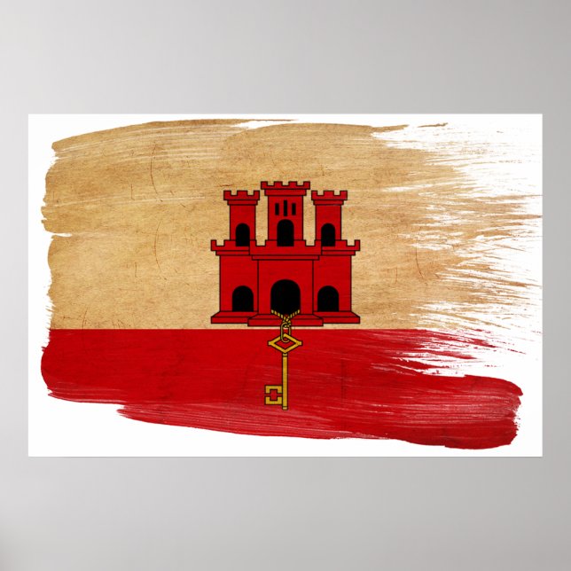 Affiches du drapeau de Gibraltar (Devant)