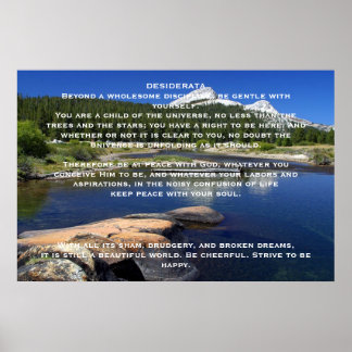 Affiches du lac de montagne DESIDERATA