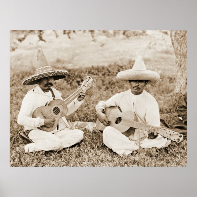 Affiches Duet de guitare mexicaine 1911 (Devant)