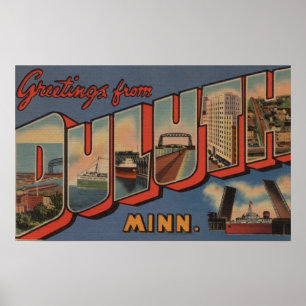 Affiches Duluth, Minnesota - Scènes de grandes lettres