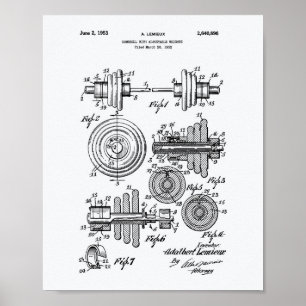 Affiches Dumbbell 1953 Brevet d'art Livre blanc