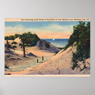Affiches Dunes de sable de l'Indiana de ville du Michigan