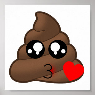 Affiches Dunette Emoji d'amour de coeur