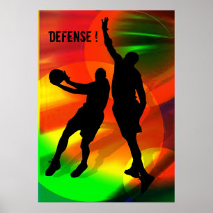 Affiches Duo lumineux de lumières et de basket-ball de cour