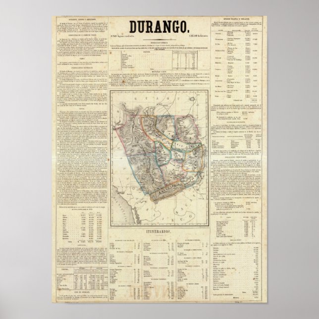 Affiches Durango, Mexique (Devant)