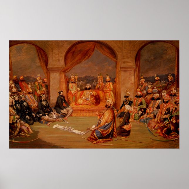 Affiches Durbar à Udaipur, Rajasthan, 1855 (Devant)