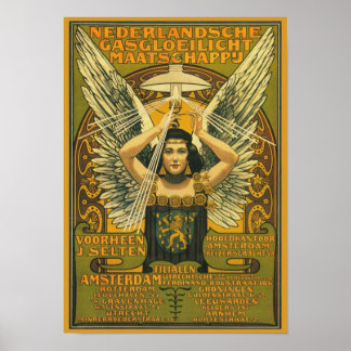 Affiches Dutch Selten Gasgloeilicht société anciennement J.