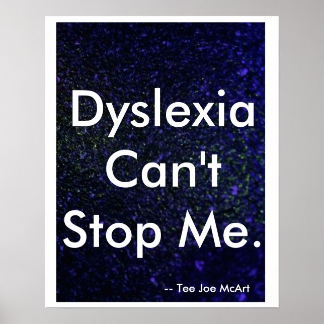 Affiches "Dyslexie ne peut pas m'arrêter" (Devant)