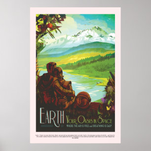 Affiches Earth Your Oasis dans l'espace Vintage NASA Voyage
