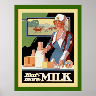 Affiches Eat More Milk ~ Vintage Advertising