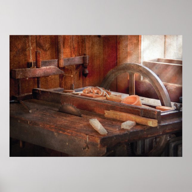 Affiches Ébéniste - La scie à table (Devant)