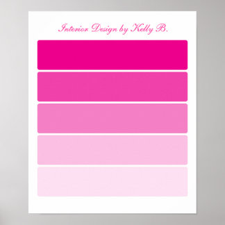 Affiches Échantillons de peinture rose vif
