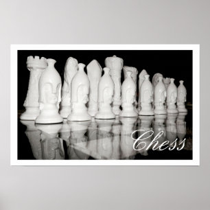 Affiches Échecs à bord, pièces réalistes
