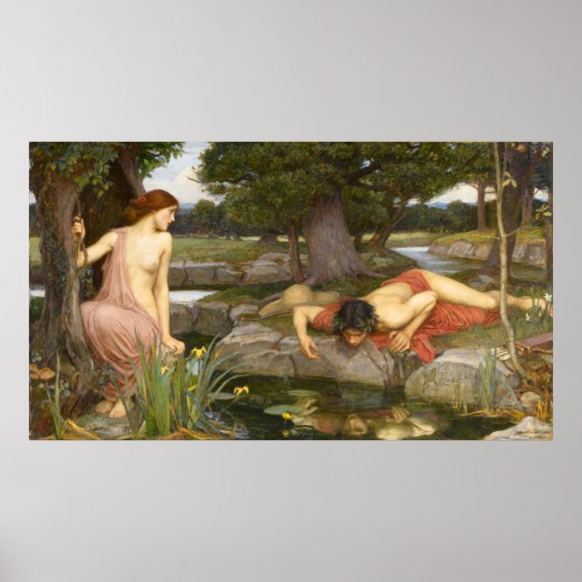 Affiches Echo et Narcissus par John William Waterhouse (Devant)