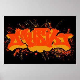 Affiches Éclaboussure de jaune orange de Musik