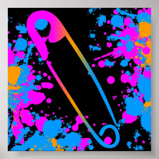 Affiches Éclaboussure de peinture à broche de sécurité Core