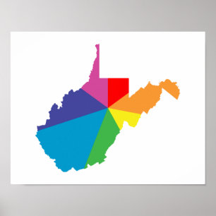 Affiches éclatement de la couleur virginie ouest