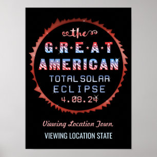 Affiches Éclipse solaire totale des États-Unis 21 août 2017