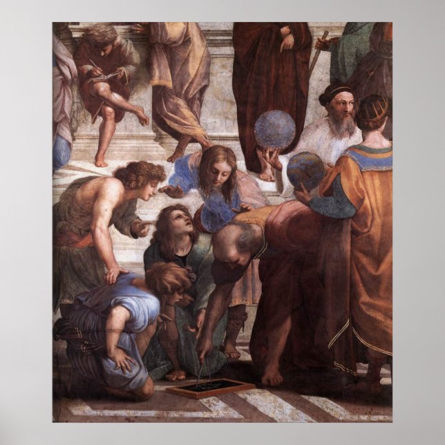 Affiches École d'Athènes (détail - Euclide) (Devant)