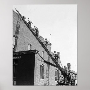 Affiches École de formation des pompiers, 1920. Photo vinta
