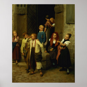 Affiches Écoliers observant un garçon pleurer, 1861