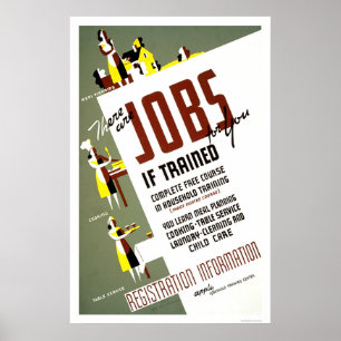 Affiches Économie ménagères formant WPA 1940