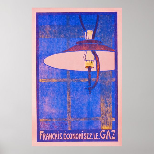 Affiches Économisez du gaz ~ Vintage guerre mondiale 1. (Devant)