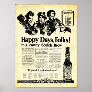 Affiches Écosse vintage près du lager de bière Imprimer