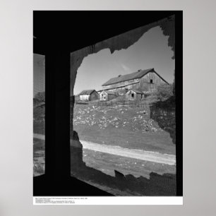 Affiches Écran cassé de l'ancienne maison de cuisine