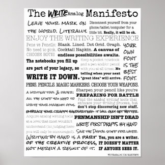 Affiches Écrire un manifeste analogique