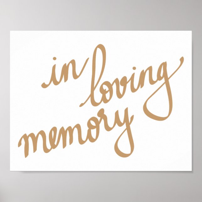 Affiches Écriture calligraphique chic en souvenir (Devant)