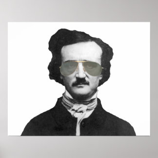 Affiches Edgar Allan Poe en lunettes de soleil
