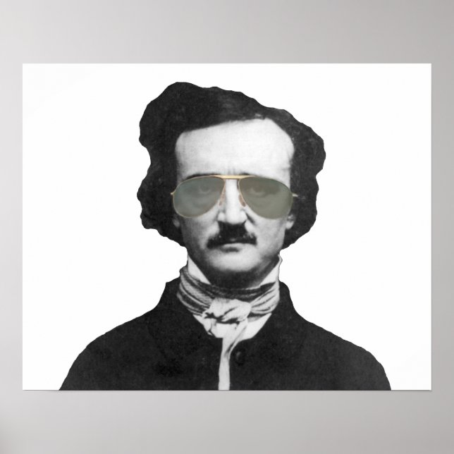 Affiches Edgar Allan Poe en lunettes de soleil (Devant)