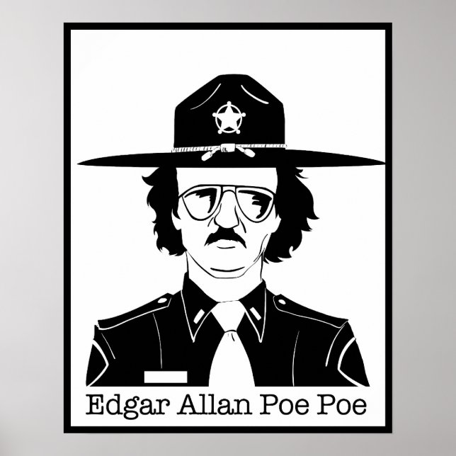 Affiches Edgar Allan Poe Poe (noir sur blanc) (Devant)