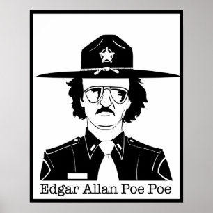 Affiches Edgar Allan Poe Poe (noir sur le blanc)