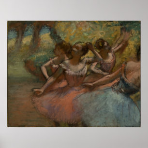 Affiches Edgar Degas - 4 Ballerinas sur scène 1885-90 Danse