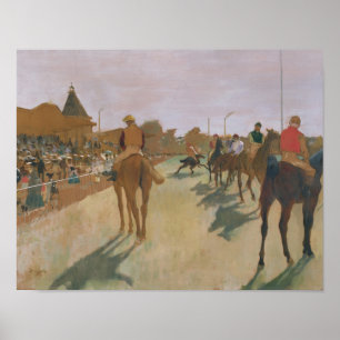 Affiches Edgar Degas Chevaux de course devant les Stands